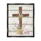 Stupell Industries Spiritual Easter Cross Spring Blossoms Black Framed Floater Canvas Wall Art
